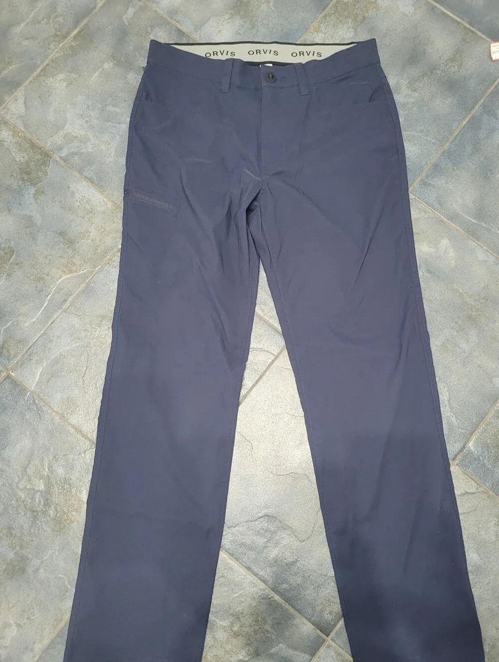 Orvis men’s 32x32 navy Tech Trek pants water repellent stretch hiking travel gor
